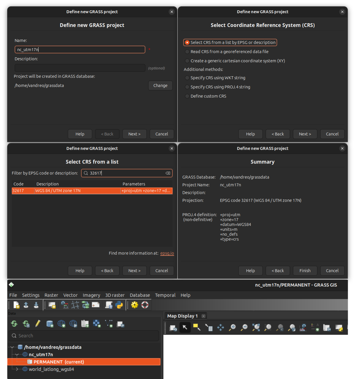 grass_projects (create new project gui) grass_projects