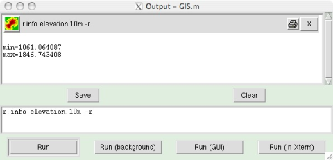 Output and command console window