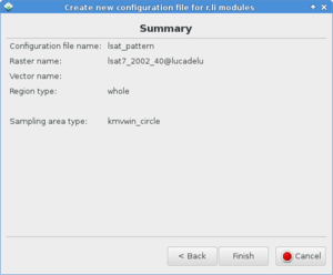 g.gui.rlisetup: Summary frame before saving