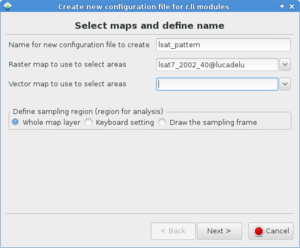 g.gui.rlisetup: Frame for selecting maps