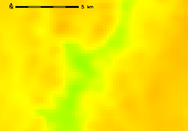 Resampled 250m resolution elevation map