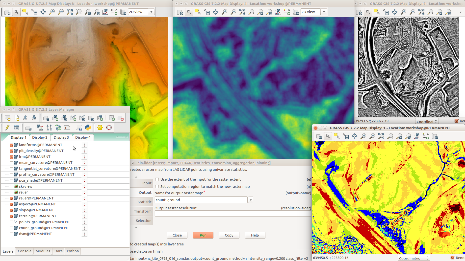 GRASS GIS 7.2.2 in action